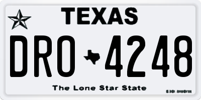 TX license plate DRO4248