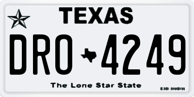 TX license plate DRO4249
