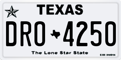 TX license plate DRO4250