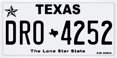 TX license plate DRO4252