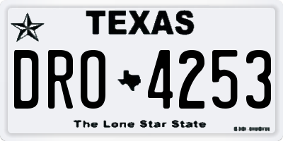 TX license plate DRO4253