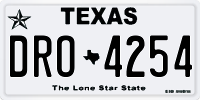 TX license plate DRO4254
