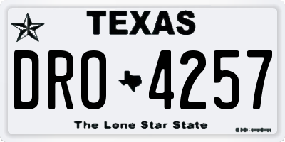 TX license plate DRO4257