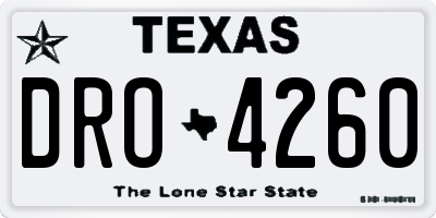 TX license plate DRO4260