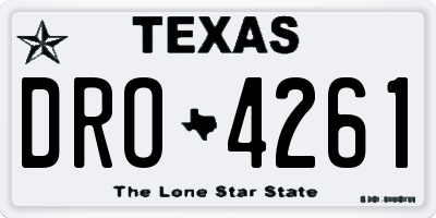 TX license plate DRO4261