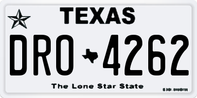 TX license plate DRO4262