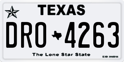 TX license plate DRO4263