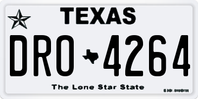 TX license plate DRO4264