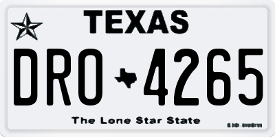 TX license plate DRO4265