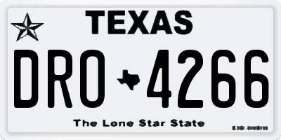 TX license plate DRO4266