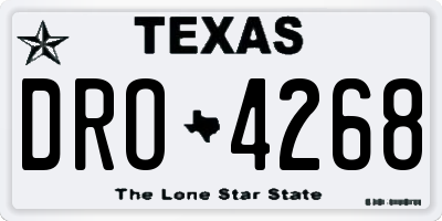 TX license plate DRO4268