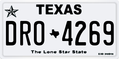 TX license plate DRO4269