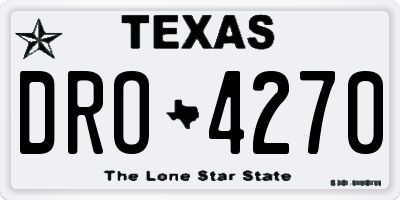 TX license plate DRO4270