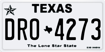 TX license plate DRO4273