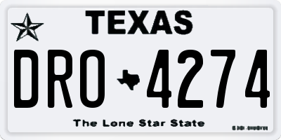 TX license plate DRO4274