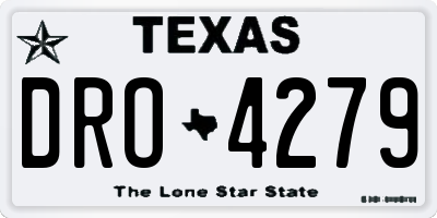 TX license plate DRO4279