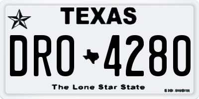 TX license plate DRO4280