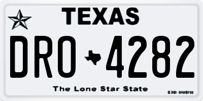 TX license plate DRO4282
