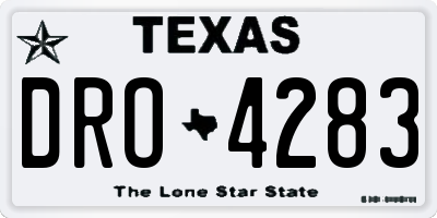 TX license plate DRO4283
