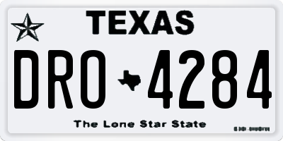 TX license plate DRO4284