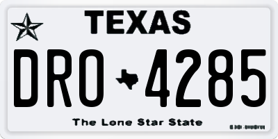 TX license plate DRO4285