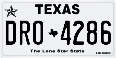 TX license plate DRO4286