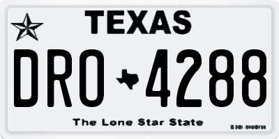 TX license plate DRO4288