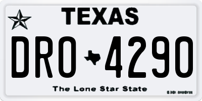 TX license plate DRO4290