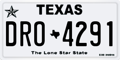 TX license plate DRO4291