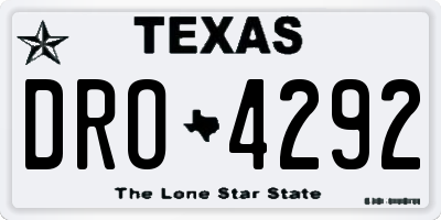 TX license plate DRO4292