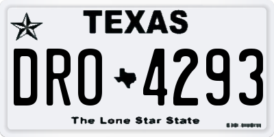 TX license plate DRO4293