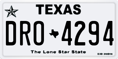 TX license plate DRO4294