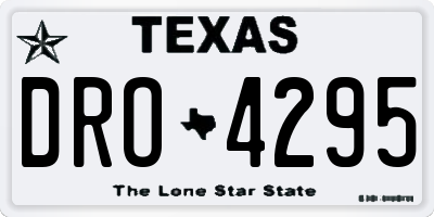 TX license plate DRO4295