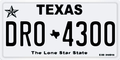 TX license plate DRO4300