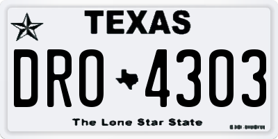 TX license plate DRO4303