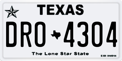 TX license plate DRO4304