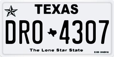 TX license plate DRO4307