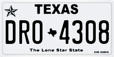 TX license plate DRO4308