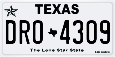 TX license plate DRO4309