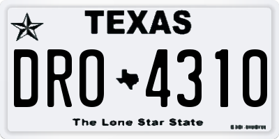 TX license plate DRO4310