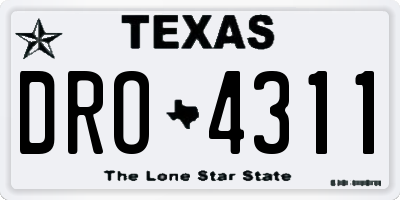 TX license plate DRO4311