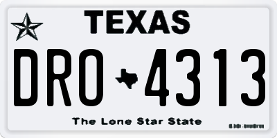 TX license plate DRO4313