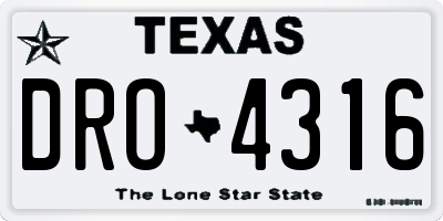 TX license plate DRO4316