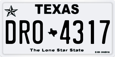 TX license plate DRO4317