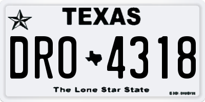 TX license plate DRO4318