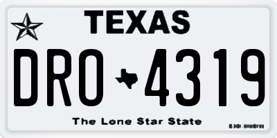 TX license plate DRO4319