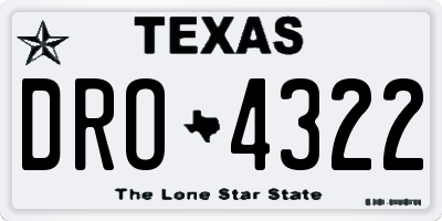 TX license plate DRO4322