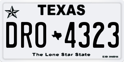 TX license plate DRO4323