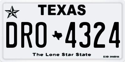 TX license plate DRO4324