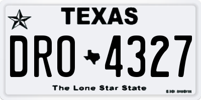 TX license plate DRO4327